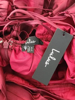 Lulus Burgundy Lace-up Back Midi Party Dress NWT Size XL Wedding Guest Dress thumbnail 10
