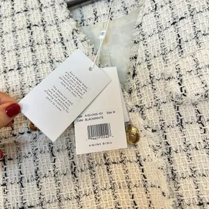 ANINE BING Janet Tweed Dress in White Plaid Size Medium NWT thumbnail 7