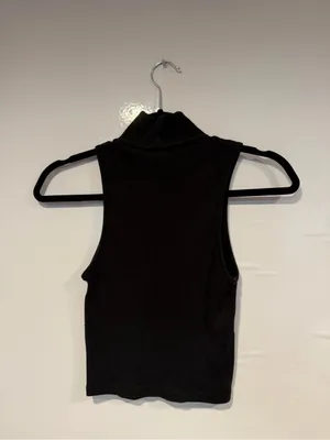 Zara Sleeveless Turtleneck Tank Top - Black‎ thumbnail 3