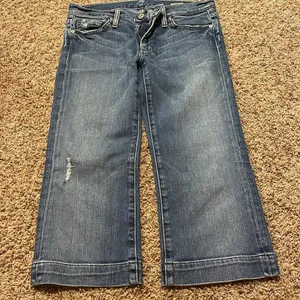 7 for all mankind denim blue jean capris size 29 thumbnail 1