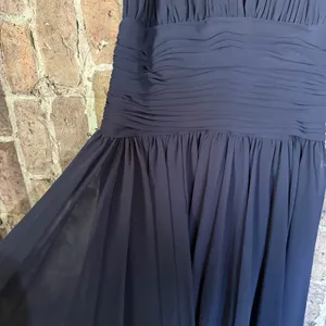 Vtg Ann Taylor Navy Blue Pleated Chiffon Halter Minidress Size 6 Dark Coquette thumbnail 5