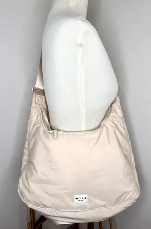 Wilo The Label Purse Ruched Sling Bag clay Beige Nylon Shoulder Crossbody thumbnail 1