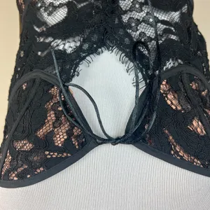 Tobi‎ Slip Dress Womens Medium Black Lace Nude Sheath Mini Date Night Club Chic thumbnail 6