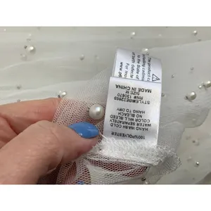 INA sheer white mesh decorated faux pearls‎ size medium thumbnail 4
