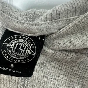PacSun Zip Up Hoodie Womens S Grey Oversized Ribbed Knit Long Sleeve Relaxed thumbnail 3