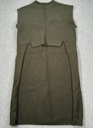 Kerisma High Low Sleeveless Tunic Sweater Women's S/M Olive Green Sleeveless thumbnail 1