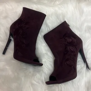 Deep purple/ burgundy Peep Toe stiletto, booties Size‎ 9 B12b thumbnail 1