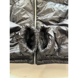 ANWND Cropped‎ Puffer Jacket Full Zip Quilted Lightweight Black Size S thumbnail 6