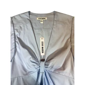 Steve Madden Light Blue Twist Front Mini Dress Womens Size S NWT Sleeveless thumbnail 4