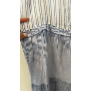 Rails Sandy Mixed Coastal Blue White Ruffled Tiered Linen Dress Sz Small 3025 thumbnail 3