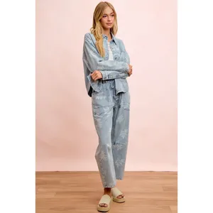 BiBi‎ Printed Washed Denim Jacket With Pocket thumbnail 15