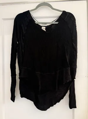 Free People Black Long Sleeve Top thumbnail 1