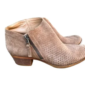 Lucky Brand suede leather perforated ankle booties 9.5 thumbnail 2