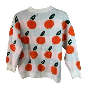 NWT Cider Whitey Orange Print Knit Sweater Novelty Fruit Cozy Pullover Size M thumbnail 6