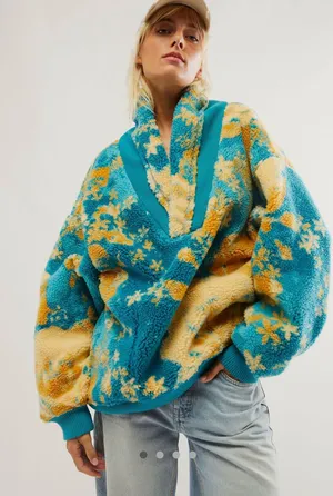 Free People Rosie Printed Sherpa Jacket thumbnail 1