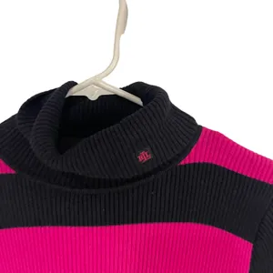 Lauren Ralph Lauren Size Medium Emo Preppy Y2k Striped‎ Turtle Neck Sweater thumbnail 3