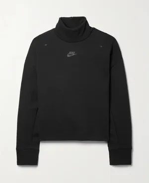 Nike Tech Fleece Turtleneck Women Large Black DD5628-010 Mock Neck Gorpcore Tech thumbnail 1