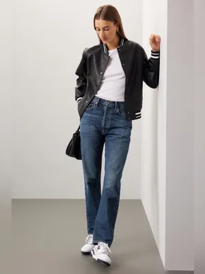 Slate & Willow Varsity Faux Leather Jacket thumbnail 6