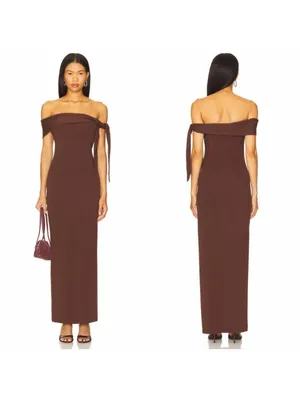 SNDYS x REVOLVE Jaymes Maxi Dress in Chocolate thumbnail 3