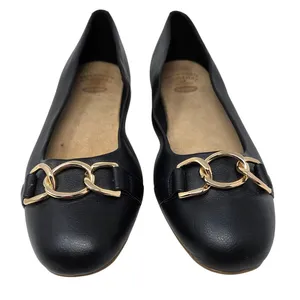 Dr. Scholl's Black Faux Leather Slip On Wexley Adorn Ballet Flats Size 7.5 M thumbnail 3