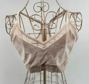 PINK Victoria's Secret Velvet Sports Bra Pullover Size Large Ivory thumbnail 1