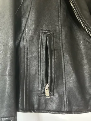 Abercrombie & Fitch Black Vegan Leather Moto Jacket with Silver Hardware Accents thumbnail 3