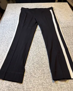 Belyn KeyStriped Pants‎ Women's Size Medium Simone crop NWT Black Size L thumbnail 1