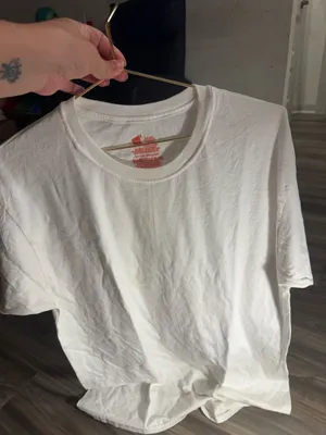 Hanes White Crewneck T-Shirt – Basic Essential Tee thumbnail 2
