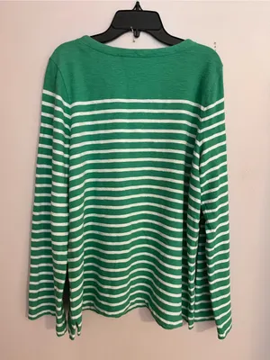 J. Jill Green and White‎ Striped Long-Sleeve Top thumbnail 2