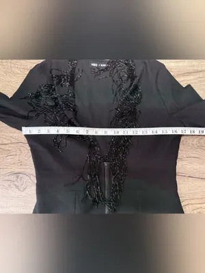 Revolve NBD x HAVEN mini dress black beaded fringe/tassle - Millie Size small‎ thumbnail 6