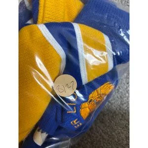 Vintage 80s Dehen 1920 Varsity Sweater Small Blue Yellow Dexter Lions Cheer Wool thumbnail 9