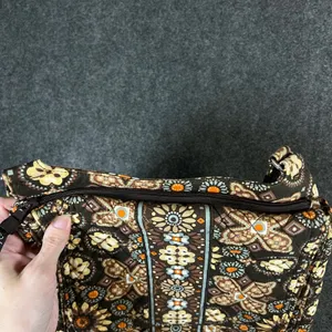 Vera Bradley Crossbody Bag Mocha Rouge Quilted Floral Brown Orange Blue Purse thumbnail 7