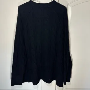 Aerie Oversized Happy Place Cable Sweater Knit Tunic‎ Soft Cozy Black Womens M thumbnail 5