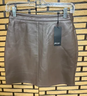 Nasty Gal Brown Faux Leather Mini Skirt Size 0 thumbnail 1