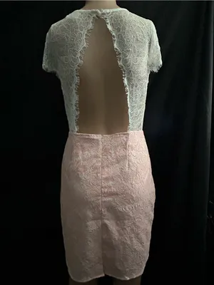 Moon Sleeveless Pink Lace Sheath Dress XS - SM thumbnail 2