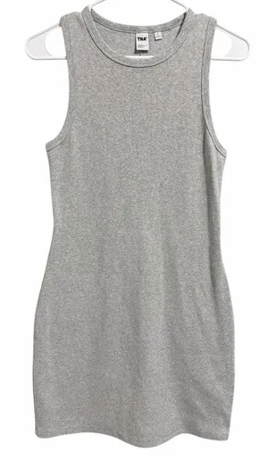 Aritzia TNA Quartz Ribbed Bodycon Mini Dress Heather Gray Women's‎ Size Large thumbnail 1
