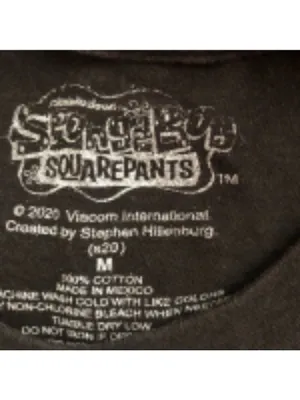 Nickelodeon SpongeBob SquarePants Black Graphic Cropped T-Shirt Medium thumbnail 8