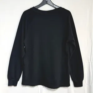 Alternative Apparel‎ Black Raglan Sweatshirt High Low Raw Hem Large Womens NWOT thumbnail 3