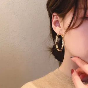 18K Gold Plated CZ Diamond Gold Hoop Earrings for Women thumbnail 4