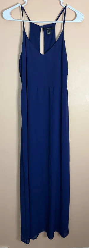 Forever 21 Cobalt Blue Spaghetti Strap Maxi Dress thumbnail 1