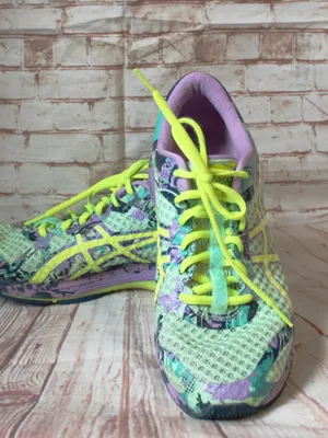 Asics GEL-Nimbus Dynamic Duomax Running Shoes T676N Purple Neon Yellow sz: 9 thumbnail 2