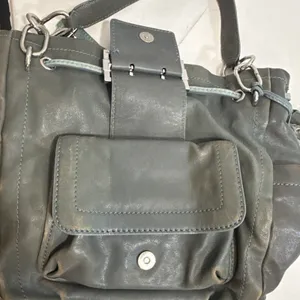 VTG Michael‎ Kors Y2K Distressed Boho Gorpcore Purse Chunky Silver Leather Bag thumbnail 7