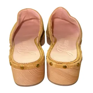 J Crew Dakota Clogs 6.5 Burnished Pecan Suede‎ Wooden Heel Slip On Mules thumbnail 5