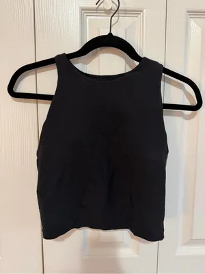 Lululemon Ribbed Asymmetrical Yoga Tank Top Black Size 4 thumbnail 4