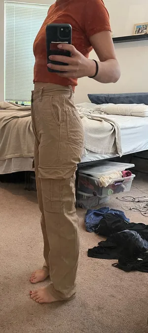 Stradivarius Khaki ASOS Straight Leg Cargo Pants thumbnail 1