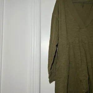 Natural Life Womens Olive Green Slub Knit V-Neck Long Sleeve Jumpsuit Small thumbnail 2