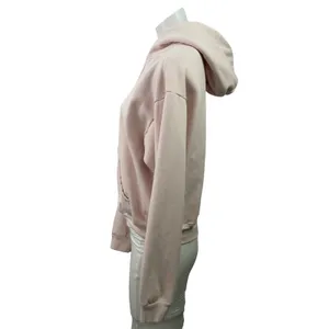 Skims Women's Pink Fleece Hoodie Hoaded Full Zip Long Sleeve Sweatshirt Top S thumbnail 2