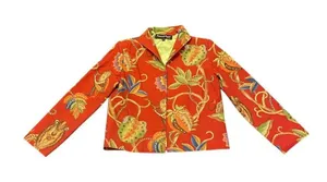Vintage Painted Pony Blazer Jacket XS‎ Jungle Monkey Red Green Made In USA thumbnail 1