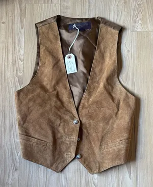 Vintage Brown Suede Vest thumbnail 1
