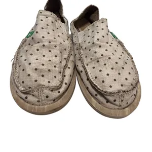 Sanuk‎ Sidewalk Surfers Polka Dot Slip On Loafers Beige Brown Womens 8 Shoes thumbnail 2